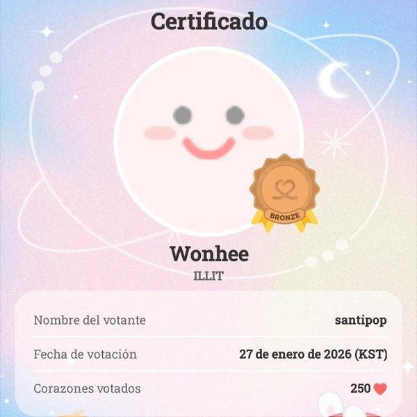 Shining profile picture of Wonhee (ILLIT) on today's Choeaedol