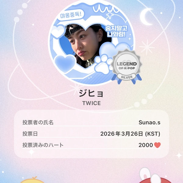 今天最受喜爱的志效 (TWICE)